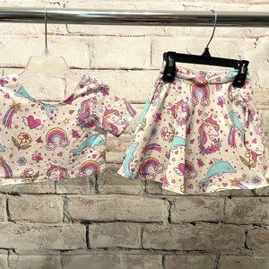 Spoiled and Flashy Hand Made Dolphin Unicorn Short Sleeved 2 Piece